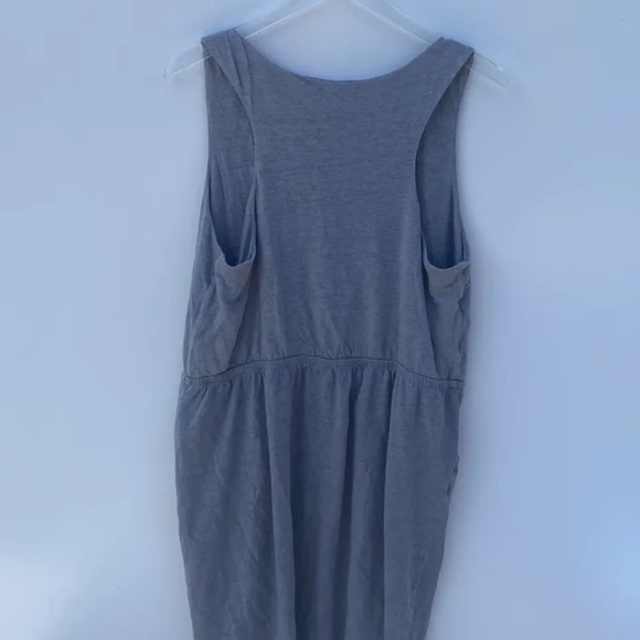 Cynthia Rowley Gray Linen Tie Waist Tank Dress Pockets Womens Size Large (638) - Picture 3 of 6